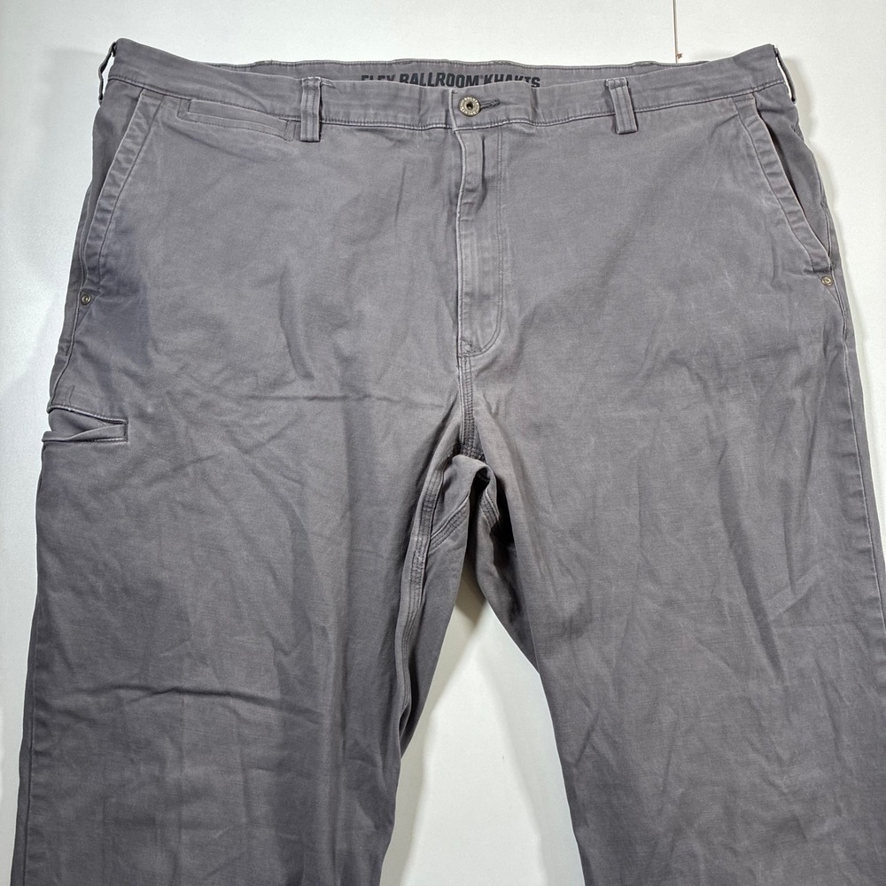 Duluth Trading Co Relaxed Fit Pants Mens 44x32 Gray‎ Cotton Blend Utility Chino